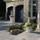 stone veneer around garage door